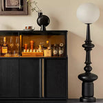 【キャビネット】アンティーク調・大容量収納・マグネット式開閉 調節可能棚板・複数サイズ選択