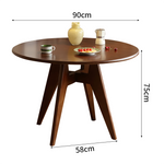 【ダイニングテーブル】丸型 隠し収納付き 天然木 無垢材 選べる5サイズ・2色