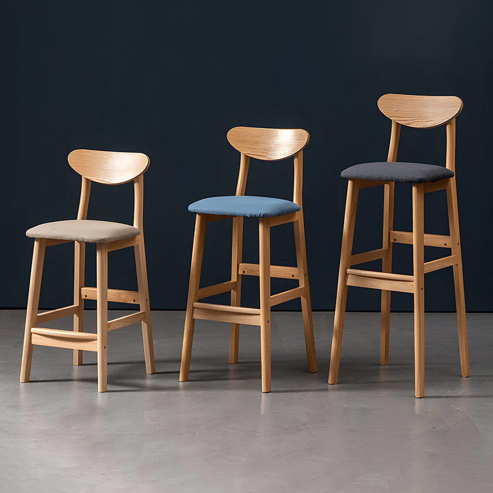 【カウンターチェア】疲れにくい弧状背もたれ 選べる2素材・11色・3サイズ