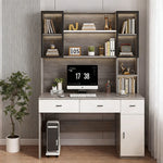 【デスク】大容量収納 シェルフ一体型 選べる3色・多サイズ展開