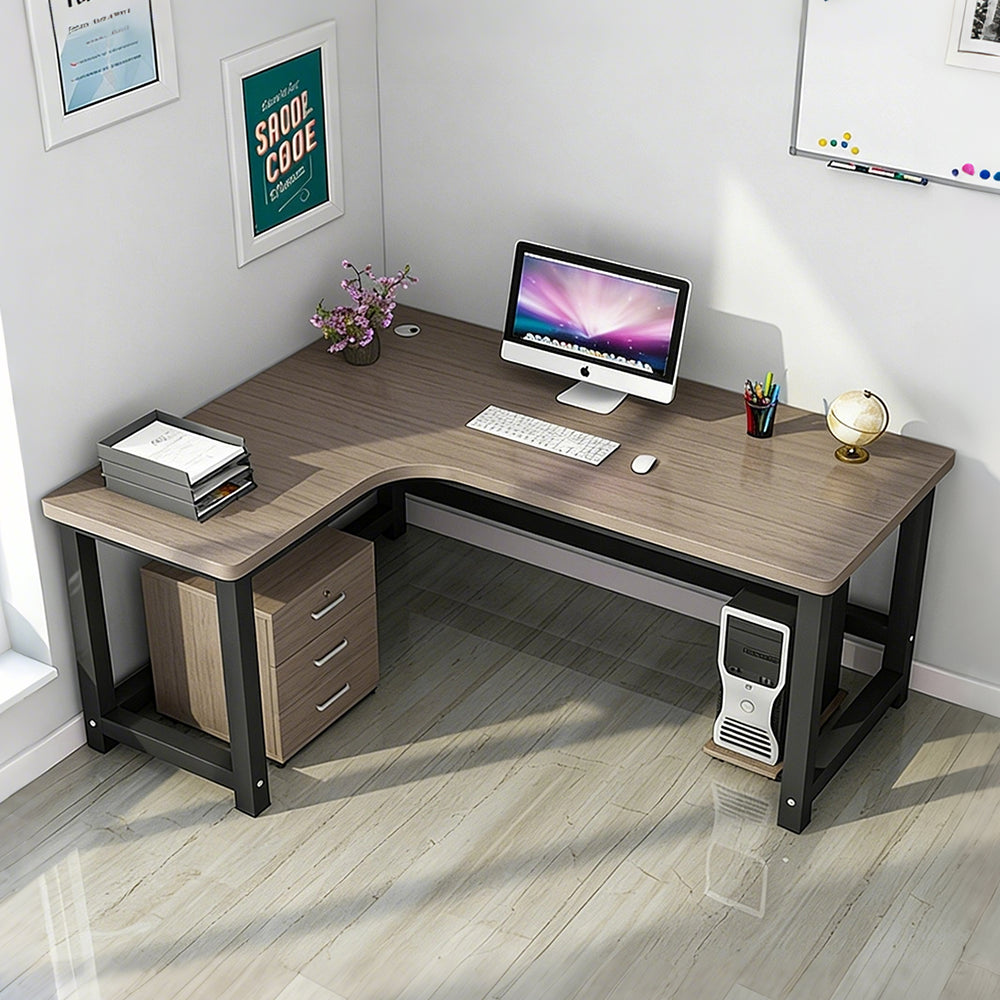 【オフィスデスク】L字型・安全なR形状エッジ 選べる12サイズ・左右タイプ