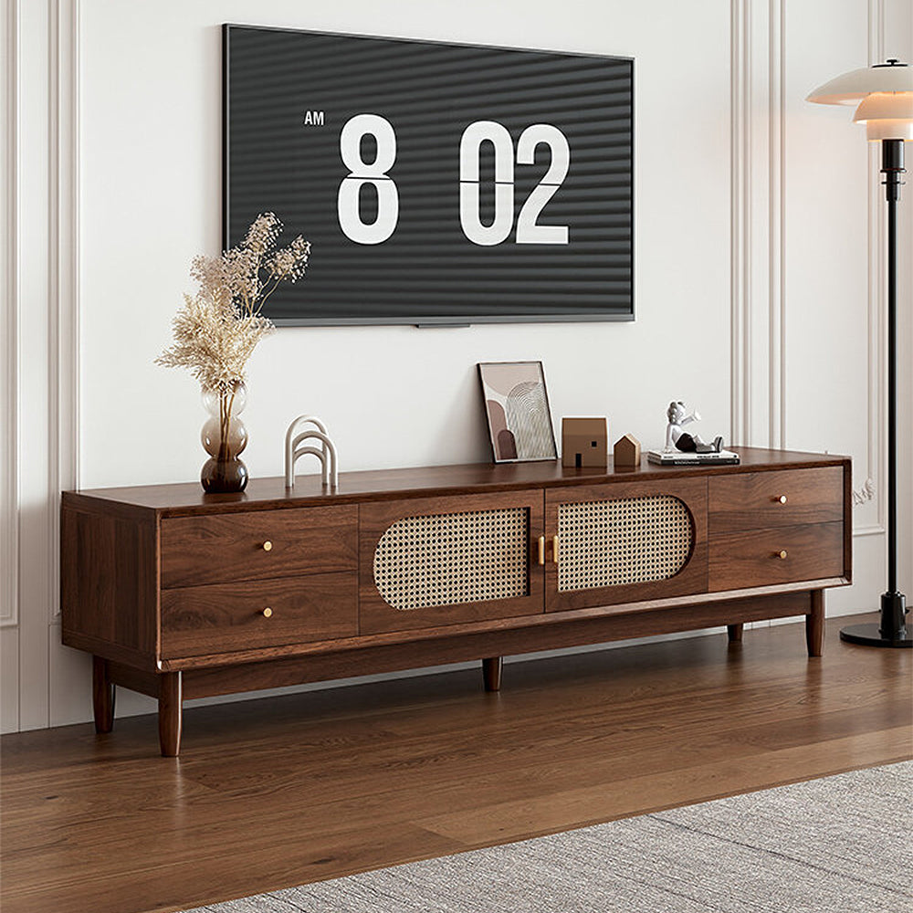 【テレビ台】ラタン編み 北欧モダン アンティーク調 選べる4サイズ・ブラウン