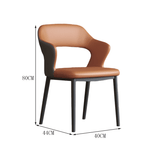 チェア　インドアチェア　ダイニングチェア　食事用　一人掛け　スチール脚　丈夫　安定性　ウレタン　弾力性　革　柔らか　快適　上質　グレー　カスタマイズ可能　 