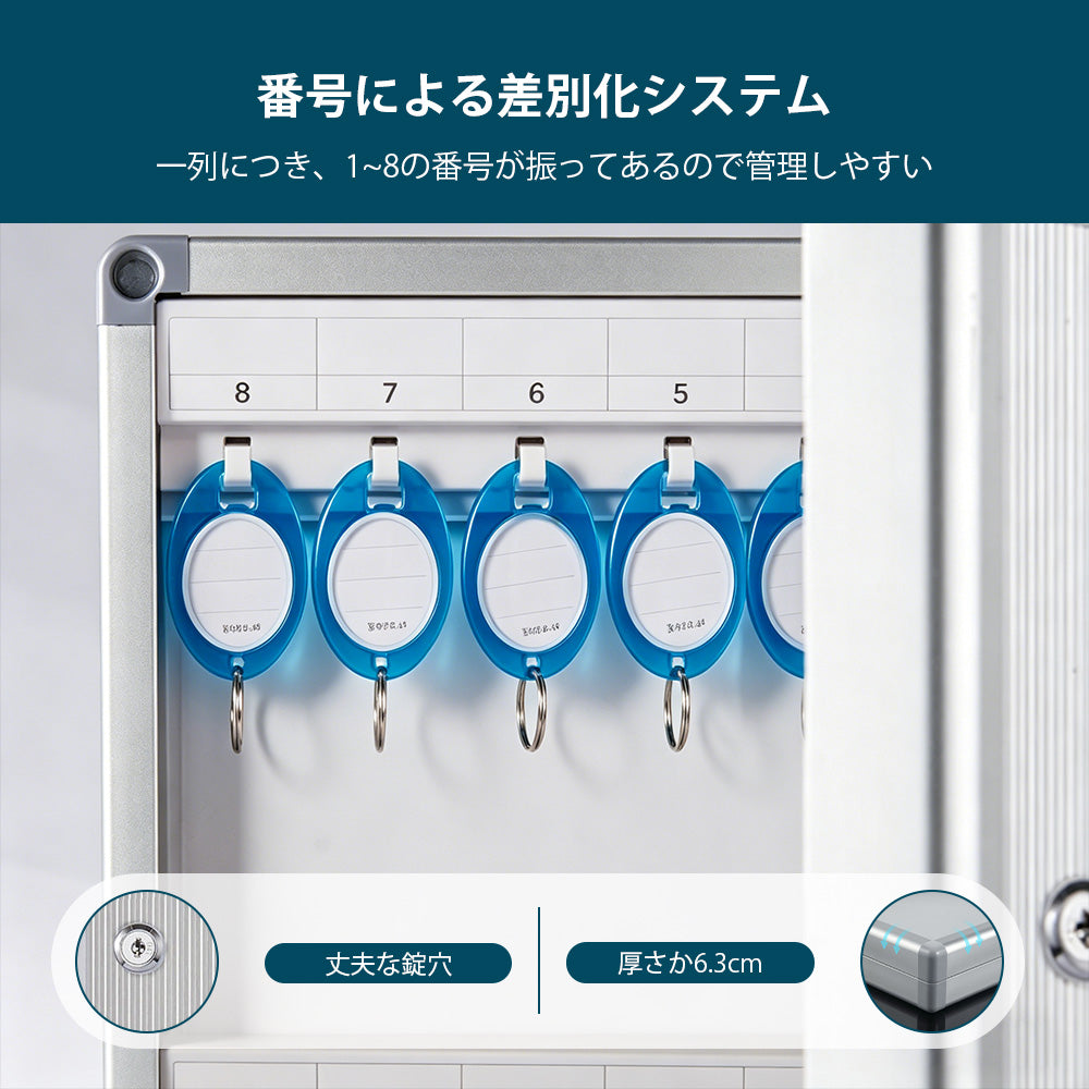 【キーボックス】壁掛け式アルミ合金製 選べる収納数（24〜305個）とロックタイプ