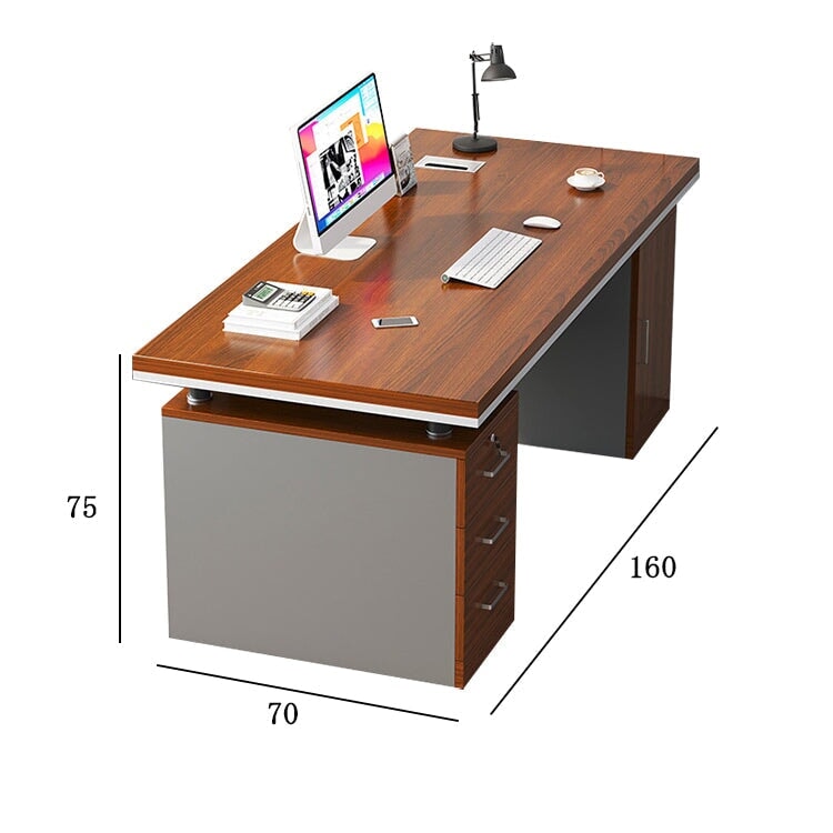 【オフィスデスク】高級感のあるデザイン・多機能収納付き 選べる3サイズ・2カラー