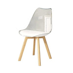 【ダイニングチェア】洗練された透明感×天然木脚の異素材MIX 選べる2タイプ・11カラー