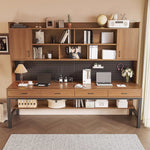 【デスク】本棚付き 大容量収納 頑丈な炭素鋼脚 選べる5サイズ