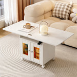 【昇降式センターテーブル】折りたたみ天板 多機能収納 選べる3タイプ・2色