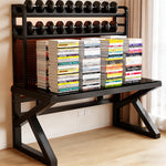 【デスク】強化ガラス天板・有孔ボード付き 選べる5サイズ・2タイプ