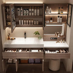 【洗面化粧台】高級感あふれる木目調 一体型ドレッサー 選べる9サイズ・左右対応