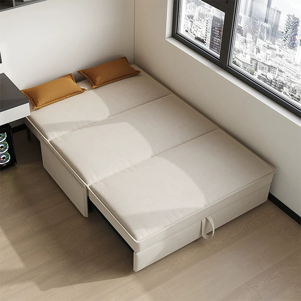 【ソファベッド】アームレスデザイン　シェニール生地　高密度反発ウレタン　適正ベッド高43cm　6カラー・4サイズから選べる