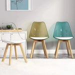 【ダイニングチェア】洗練された透明感×天然木脚の異素材MIX 選べる2タイプ・11カラー