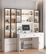 【デスク】大容量収納 シェルフ一体型 選べる3色・多サイズ展開