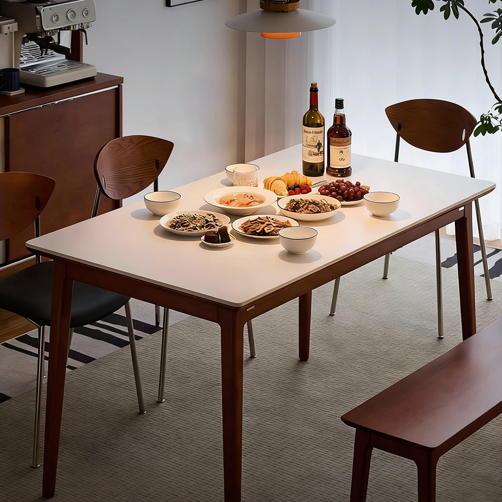 【ダイニングテーブル】焼結石+天然木の二重構造・安定感抜群 選べる3サイズ・5タイプ