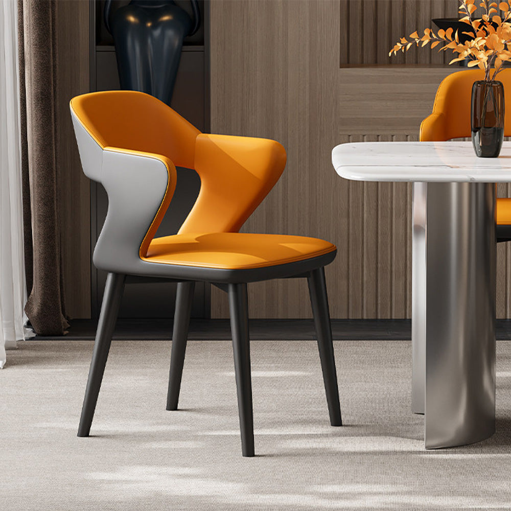 【ダイニングチェア】包み込むような座り心地 スチール製脚 選べるカラー