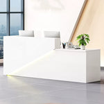 【受付カウンター】波状の立体モダンデザイン LEDライト・鍵付き収納 選べる19色×4サイズ