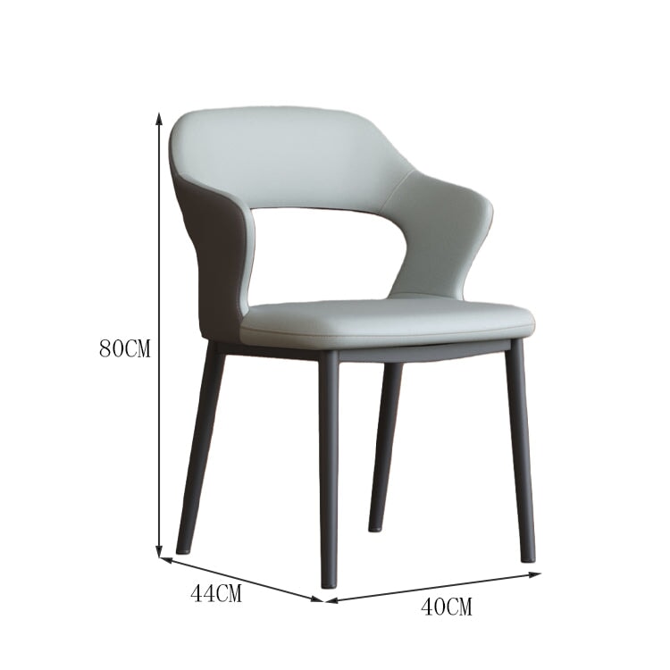 チェア　インドアチェア　ダイニングチェア　食事用　一人掛け　スチール脚　丈夫　安定性　ウレタン　弾力性　革　柔らか　快適　上質　グレー　カスタマイズ可能　 