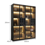 ワイン棚　ワイン収納 　LEDライト　キッチン収納　リビング収納　木製棚　収納棚　ワインラック　オシャレ　ブラック　カスタマイズ可能　SNG-015　 