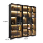 ワイン棚　ワイン収納 　LEDライト　キッチン収納　リビング収納　木製棚　収納棚　ワインラック　オシャレ　ブラック　カスタマイズ可能　SNG-015　 