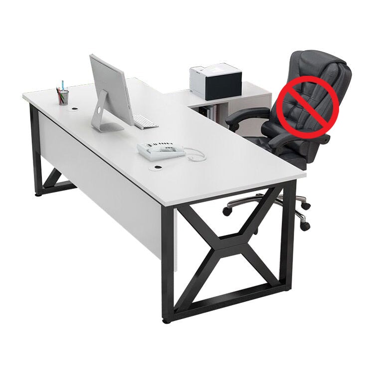 【エグゼクティブデスク】頑丈なX字型炭素鋼脚 L字型デザイン 選べる10カラー・7サイズ