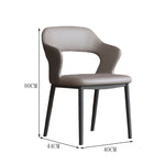 チェア　インドアチェア　ダイニングチェア　食事用　一人掛け　スチール脚　丈夫　安定性　ウレタン　弾力性　革　柔らか　快適　上質　グレー　カスタマイズ可能　 