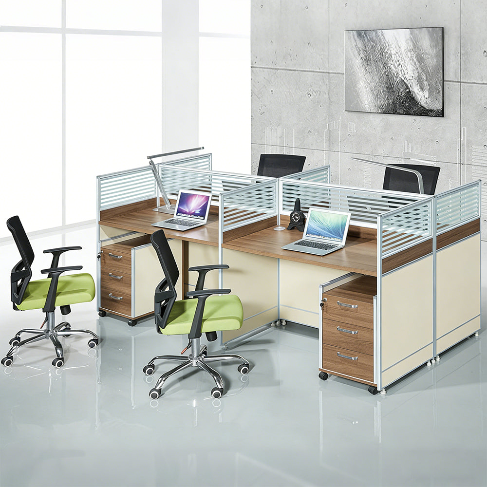 【オフィスデスク】大容量収納 L字型デザイン 1人用〜4人用・単品/セット選べる多サイズ