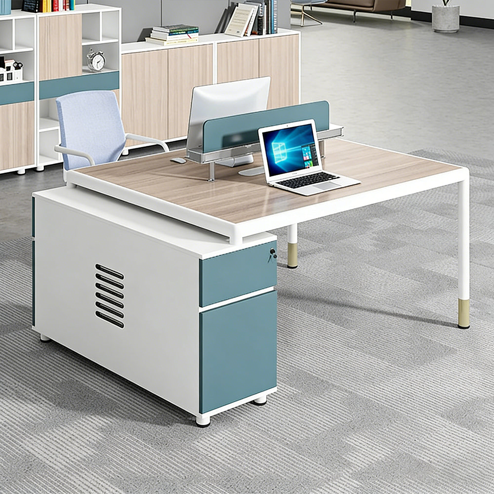 【オフィスデスク】上質なアルミフレーム 多機能収納・14種バリエーション