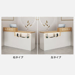 受付カウンター　レジカウンター　受付台　店舗カウンター　シリンダー錠付き　引き出し付き　収納機能　木製　シンプルモダン　ホワイト　マーブル　カスタマイズ可能　JDT - S012 
