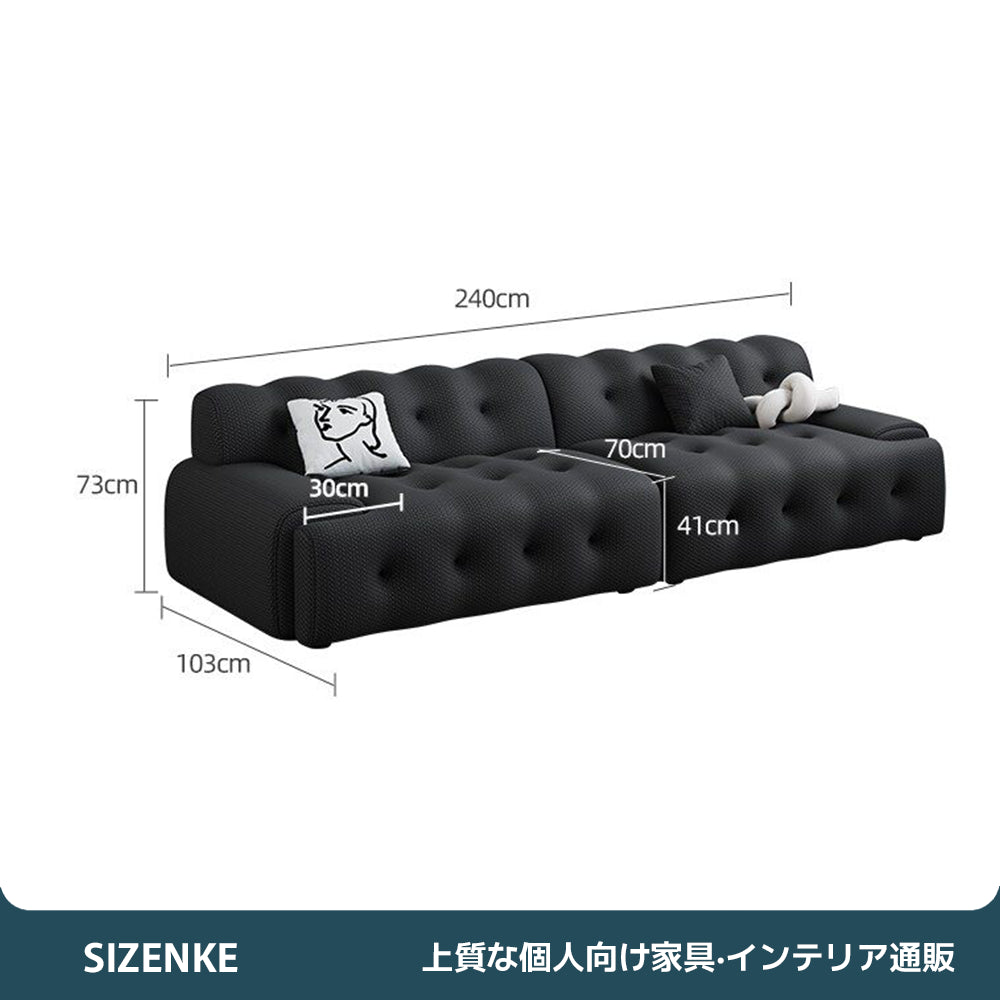 【フルボディサポートソファ】3D立体ファブリック採用・ゆったり座面（奥行70cm） フラットアームレスト付き カラー選べる リビング・オフィス用