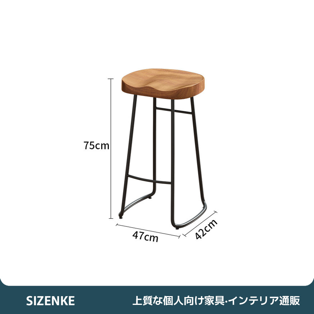 【テーブル&チェアセット】木目調天板 太鉄脚フレーム 転落防止ガード付き 複数サイズ展開インダストリアルカウンターテーブル