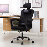 【デスクチェア】人間工学設計・通気性メッシュ 選べる4色・伸縮フットレスト付