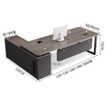【オフィスデスク】エグゼクティブデスク 配線孔付き サイドキャビネット付き・収納力と高級感を兼ね備えたモデル　LBZ-S012
