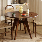 【ダイニングテーブル】丸型 隠し収納付き 天然木 無垢材 選べる5サイズ・2色