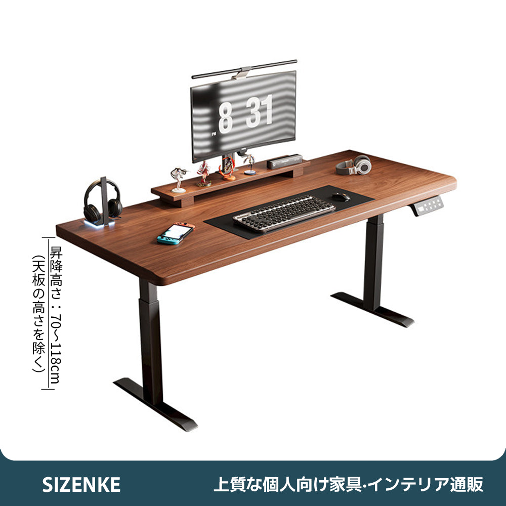 【電動昇降デスク】電動式・障害物検知機能付 選べる3サイズ・3色
