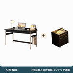 【デスク】天然木ゴムノキ×ステンレス脚 落下防止ガード付き 選べる4つの組み合わせ・3サイズ