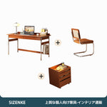 【デスク】天然木ゴムノキ×ステンレス脚 落下防止ガード付き 選べる4つの組み合わせ・3サイズ