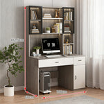 【デスク】大容量収納 シェルフ一体型 選べる3色・多サイズ展開