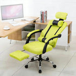 【デスクチェア】人間工学設計・通気性メッシュ 選べる4色・伸縮フットレスト付