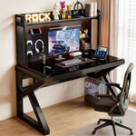 【デスク】強化ガラス天板・有孔ボード付き 選べる5サイズ・2タイプ