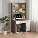 【デスク】大容量収納 シェルフ一体型 選べる3色・多サイズ展開