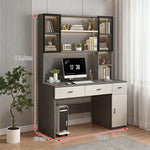 【デスク】大容量収納 シェルフ一体型 選べる3色・多サイズ展開