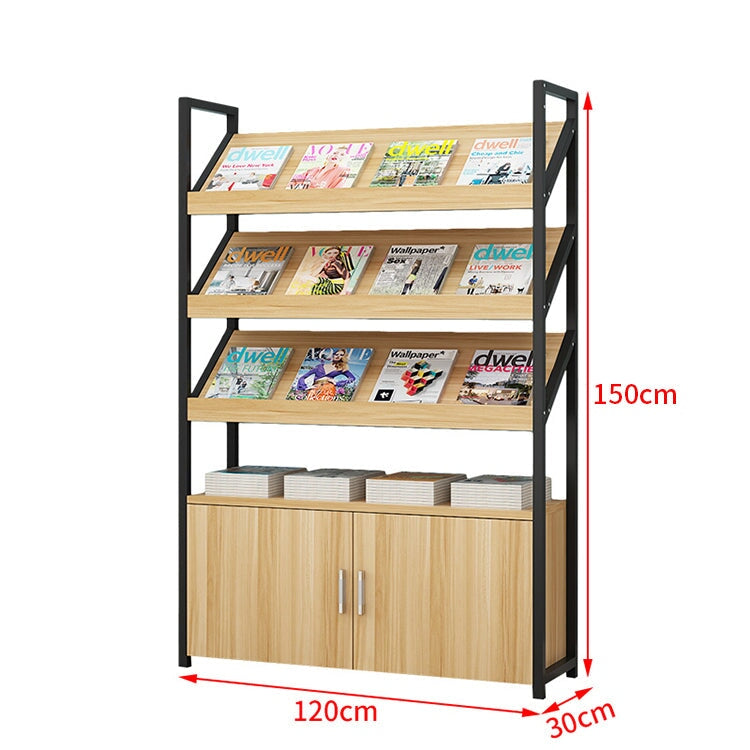 マガジンラック　ディスプレイラック　書類整理棚　雑誌入れ　木目調　高耐荷重　アジャスター付き　緩衝蝶番付き　扉付き収納　シンプルモダン　ホワイト　ナチュラル　 