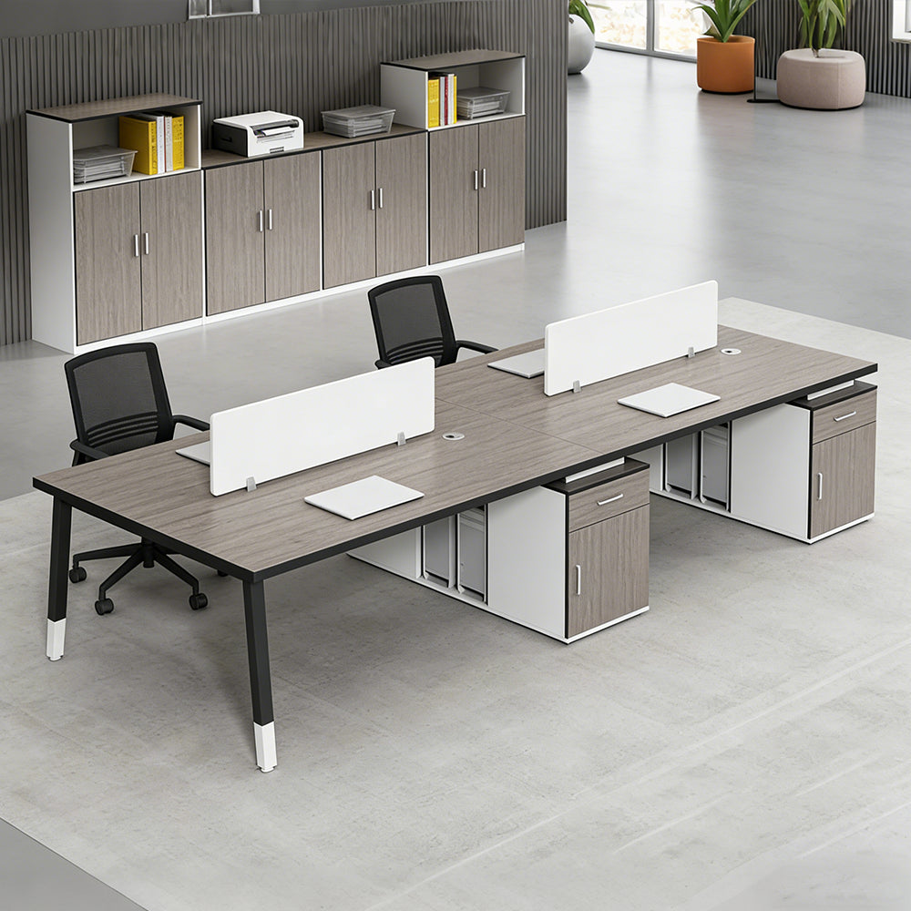 【オフィスデスク】モダンな大型デザイン 高耐久スチール脚・選べる12サイズ