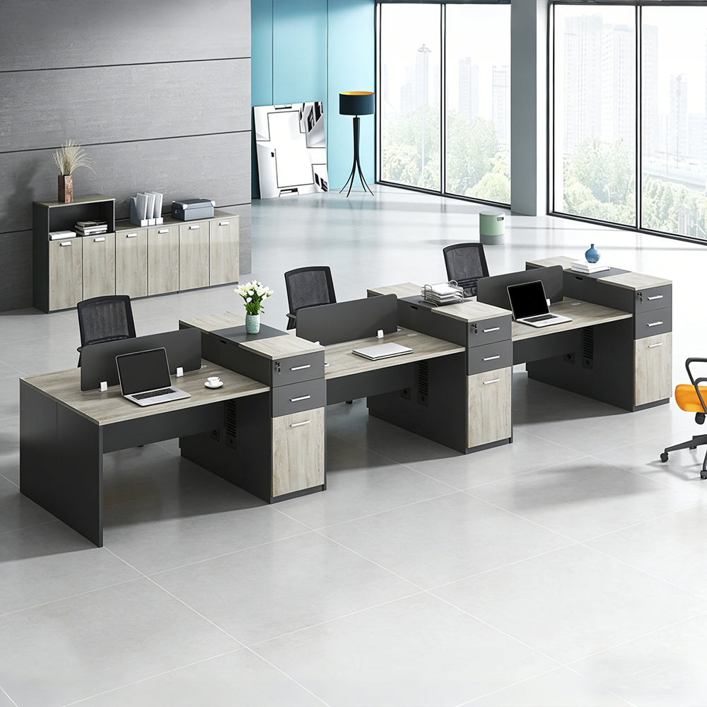 【オフィスデスク】上質で落ち着きのある木目調 厚み25mm天板・選べる11種