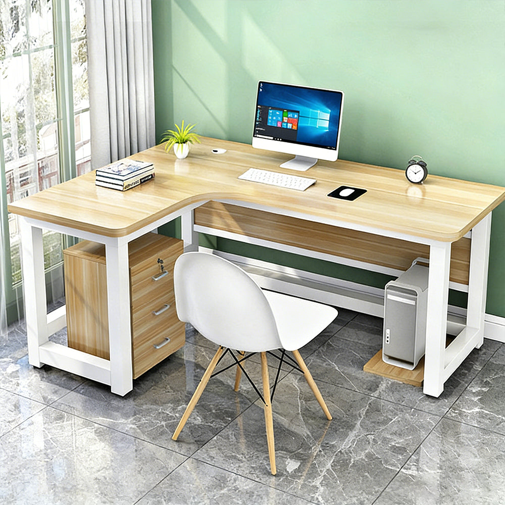 【オフィスデスク】L字型・ラウンド加工エッジ 選べる10サイズ・左右タイプ・8カラー