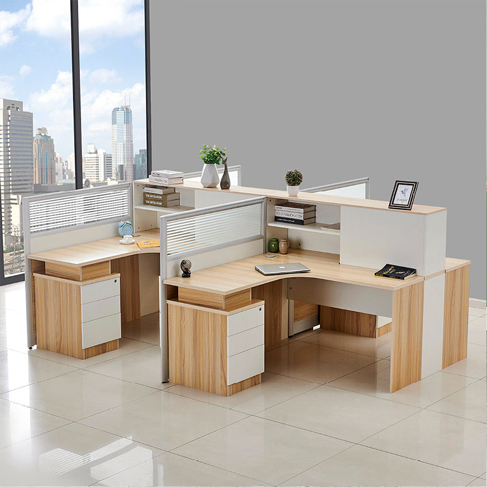 【オフィスデスク】オープン収納ラック・鍵付き三段引出し 選べる14タイプ