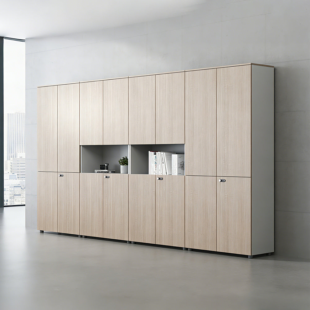 【役員用キャビネット】モダンな木目調 ダイヤルロック付き 選べる2タイプ（A/B）