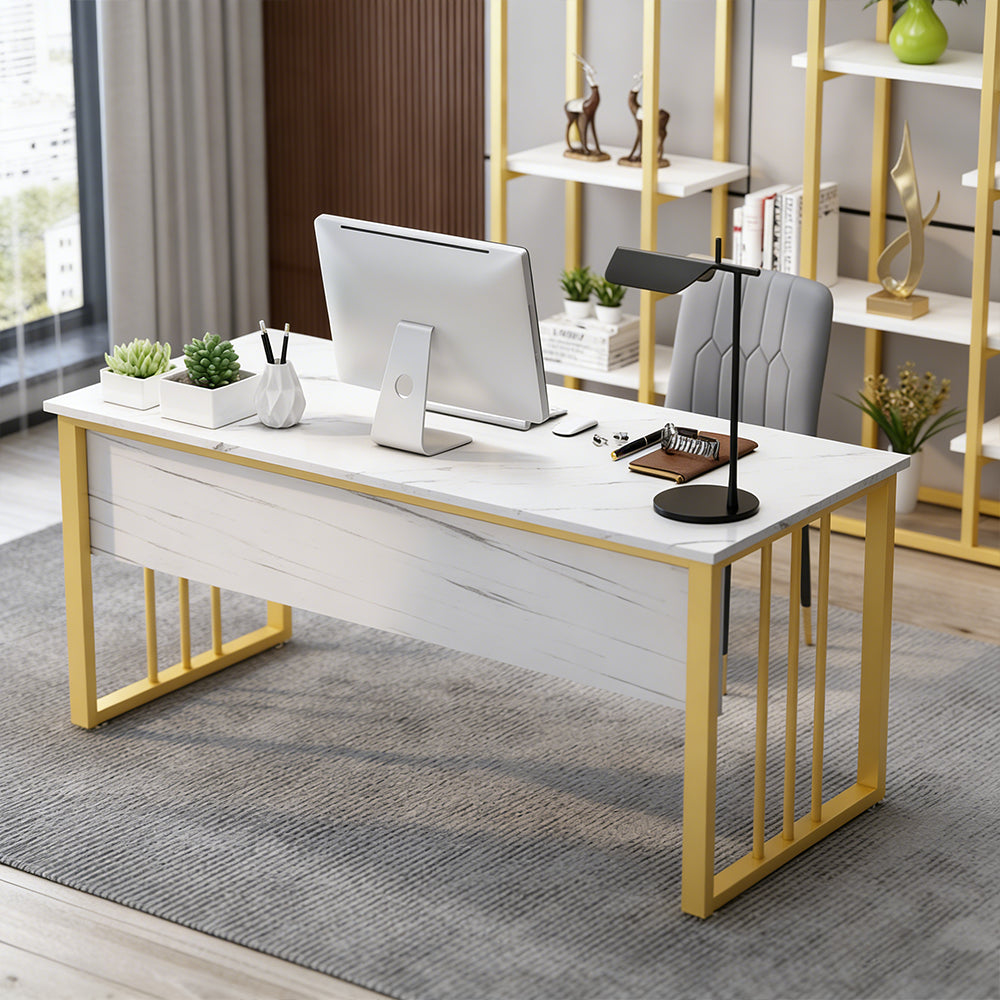 【エグゼクティブデスク】大理石調天板 ラグジュアリーデザイン 選べる9タイプ・5サイズ