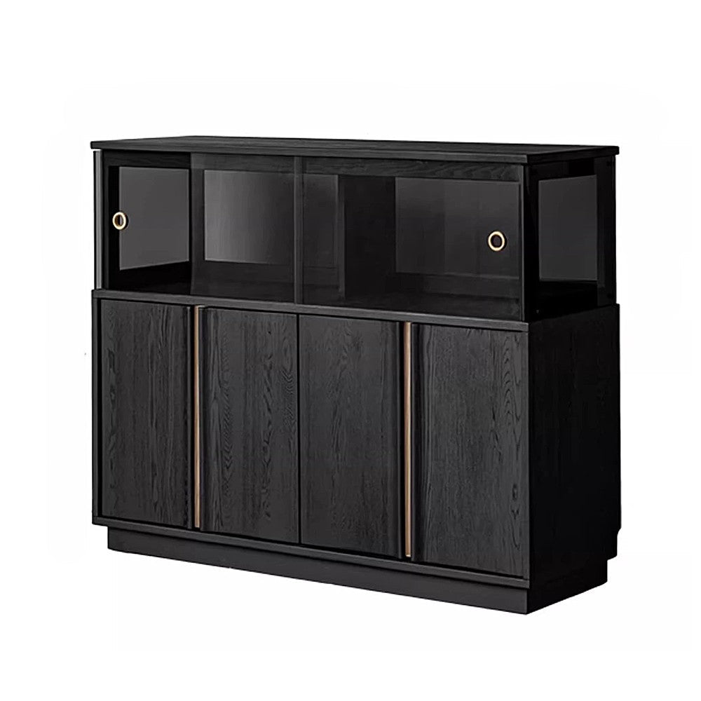 【キャビネット】アンティーク調・大容量収納・マグネット式開閉 調節可能棚板・複数サイズ選択