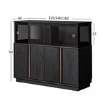 【キャビネット】アンティーク調・大容量収納・マグネット式開閉 調節可能棚板・複数サイズ選択